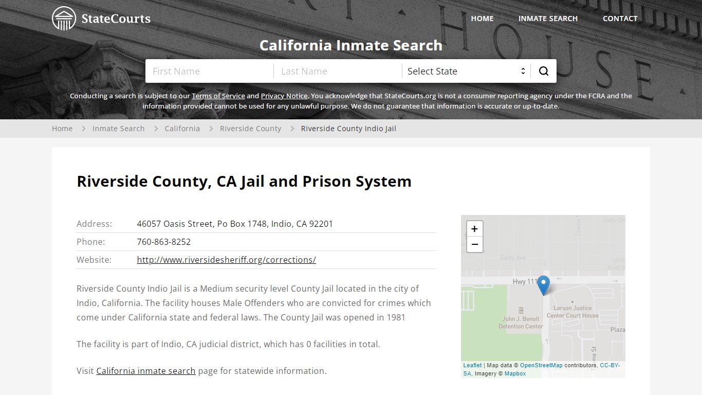 Riverside County Indio Jail Inmate Records Search ...